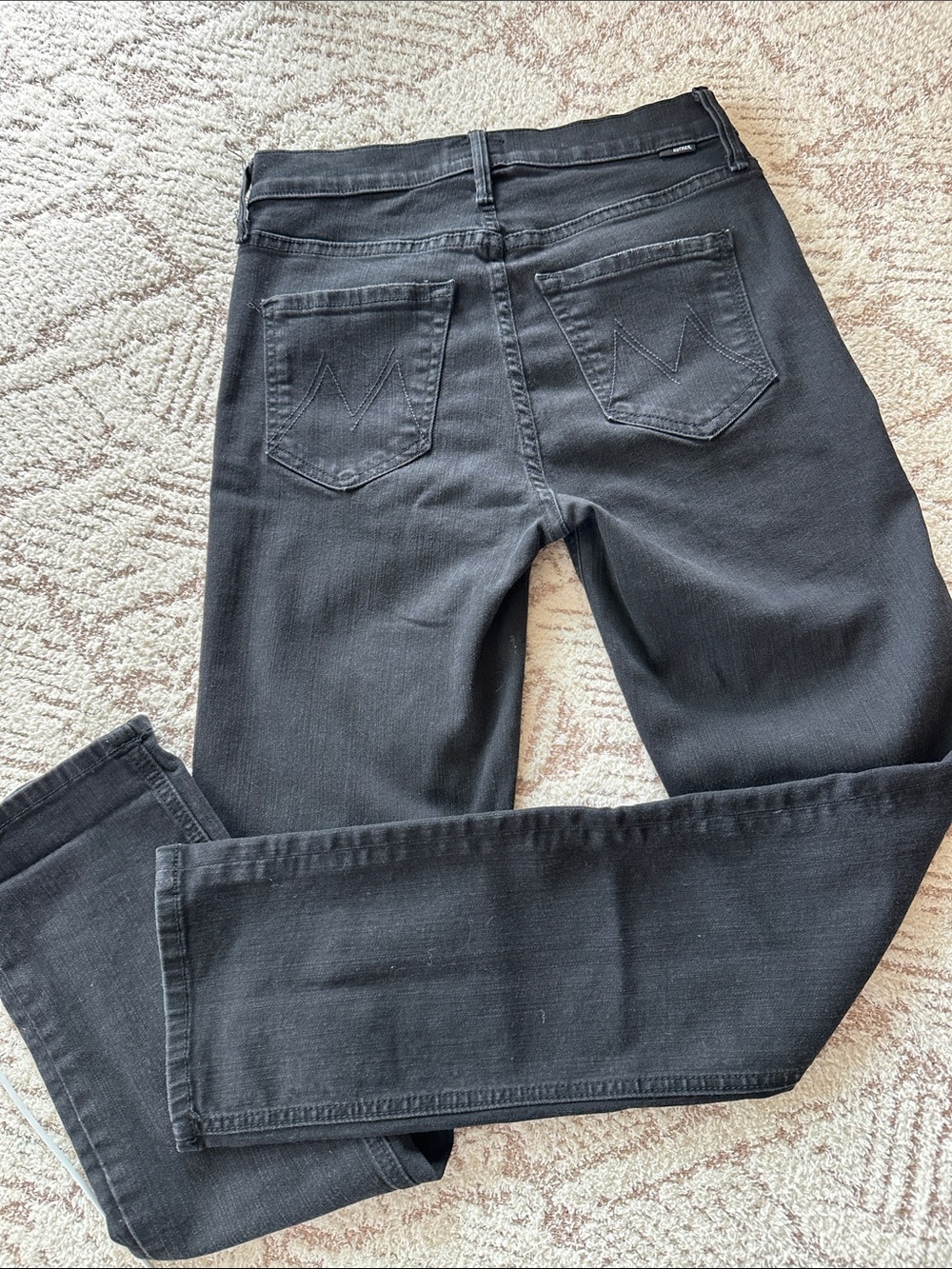 MOTHER The Mid Rise Dazzler Ankle Jeans Not Guilty Black Wash 25 like new